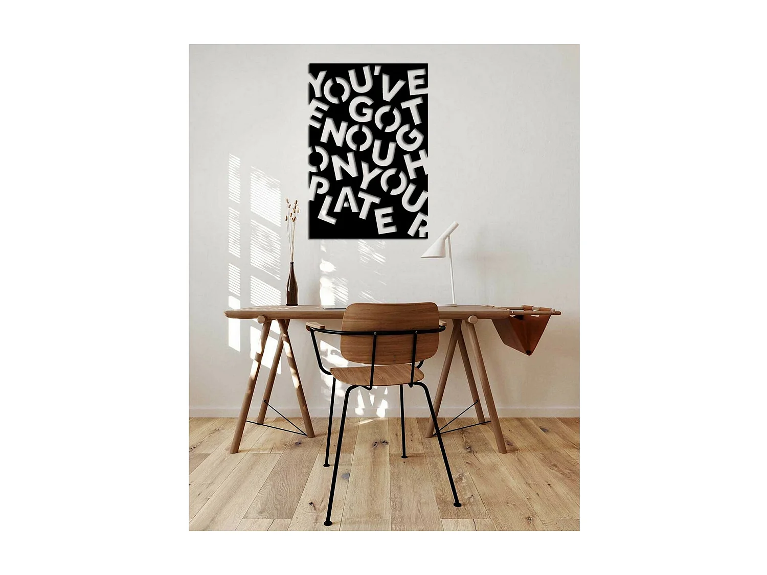 Dekoracja Metalowa Enough, Czarny, 49x0,15x72 cm cm, EPIKASA