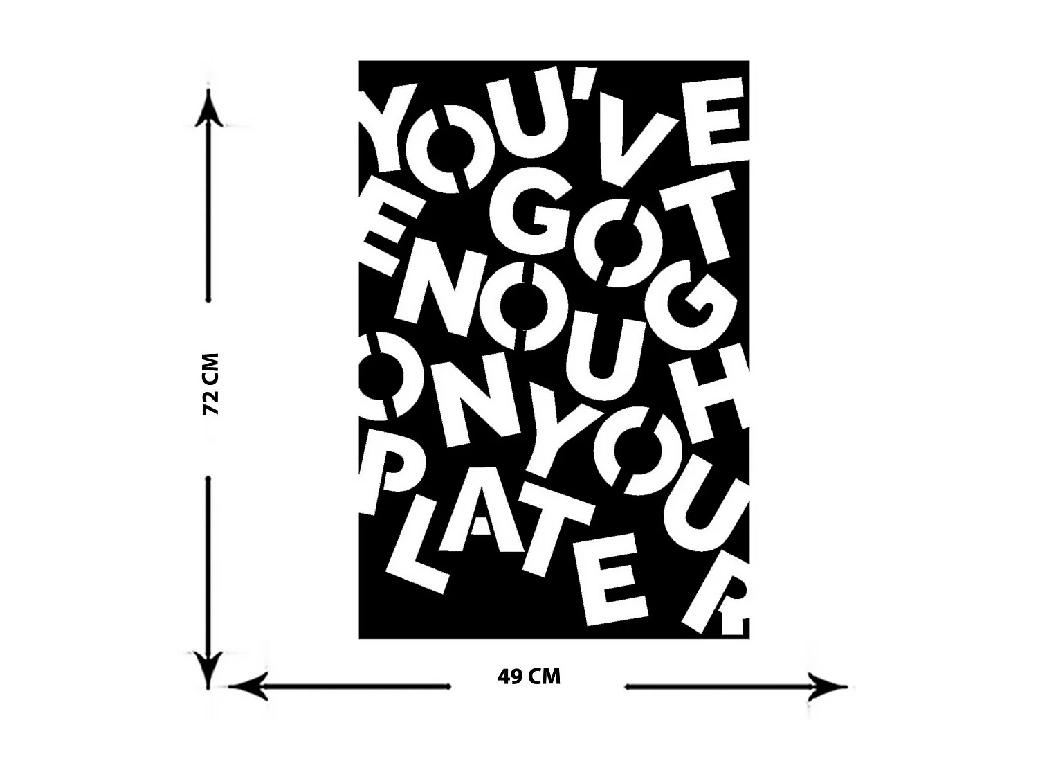 Dekoracja Metalowa Enough, Czarny, 49x0,15x72 cm cm, EPIKASA