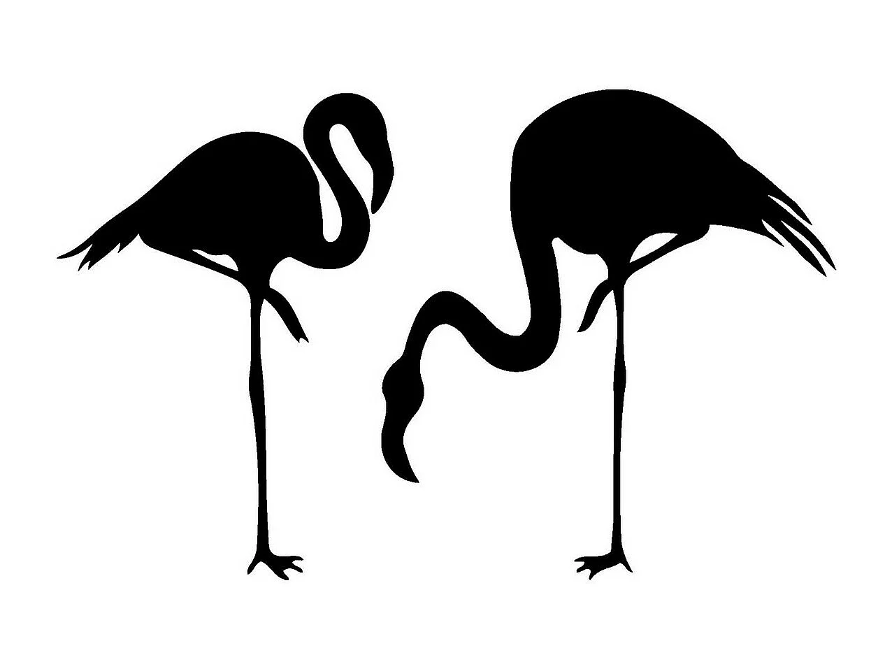 Decoração em Metal Flamingos 1, Preto, 61x0,15x43 cm, EPIKASA