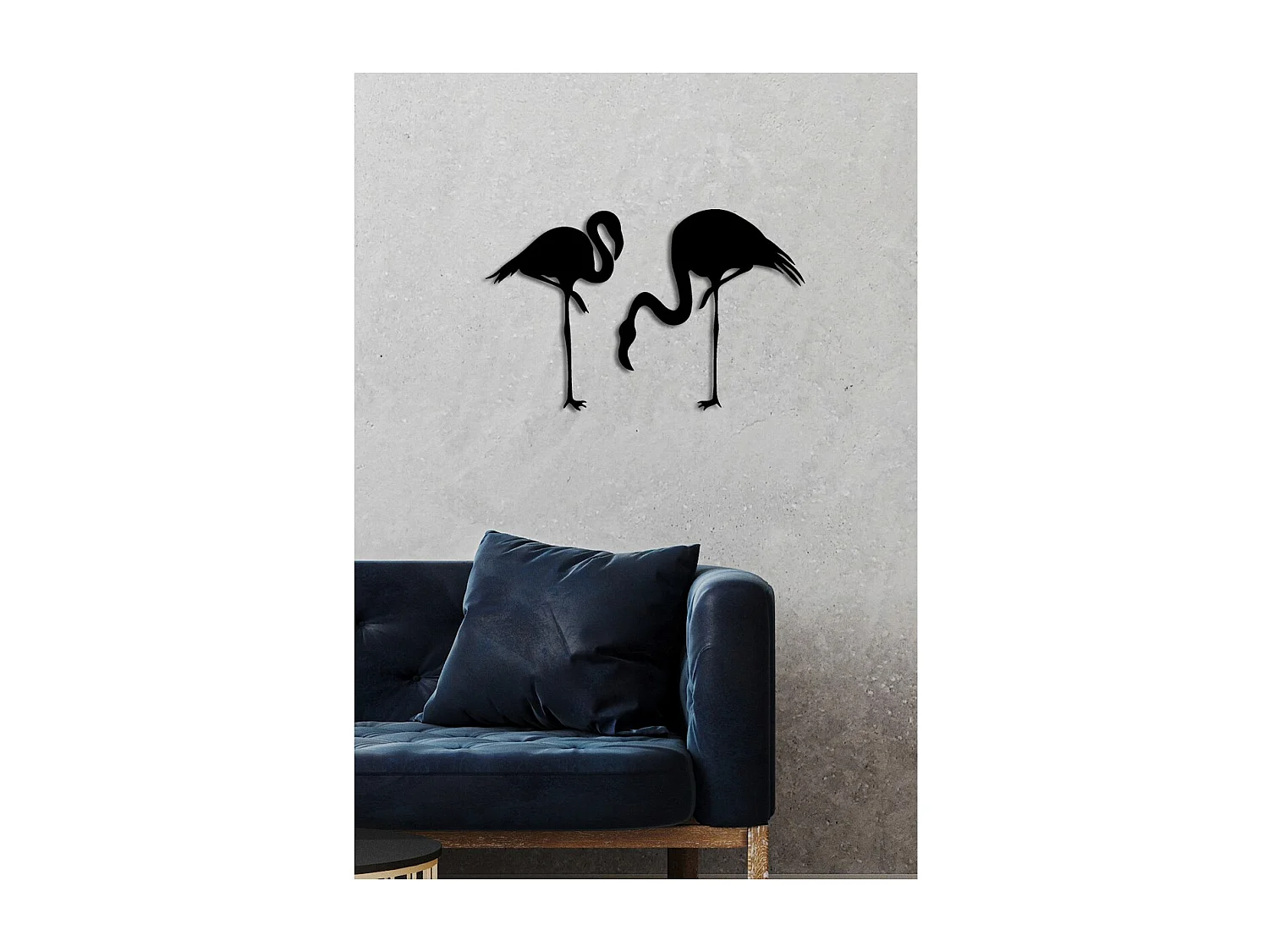 Decoração em Metal Flamingos 1, Preto, 61x0,15x43 cm, EPIKASA
