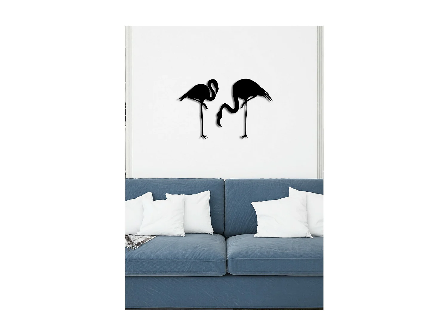 Decoração em Metal Flamingos 1, Preto, 61x0,15x43 cm, EPIKASA
