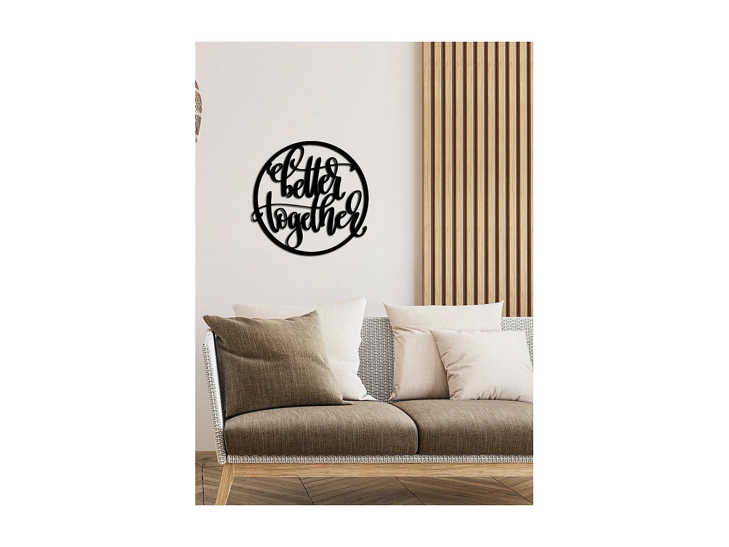 Décoration en Métal Better Together, Noir, 51x0,15x50 cm cm, EPIKASA