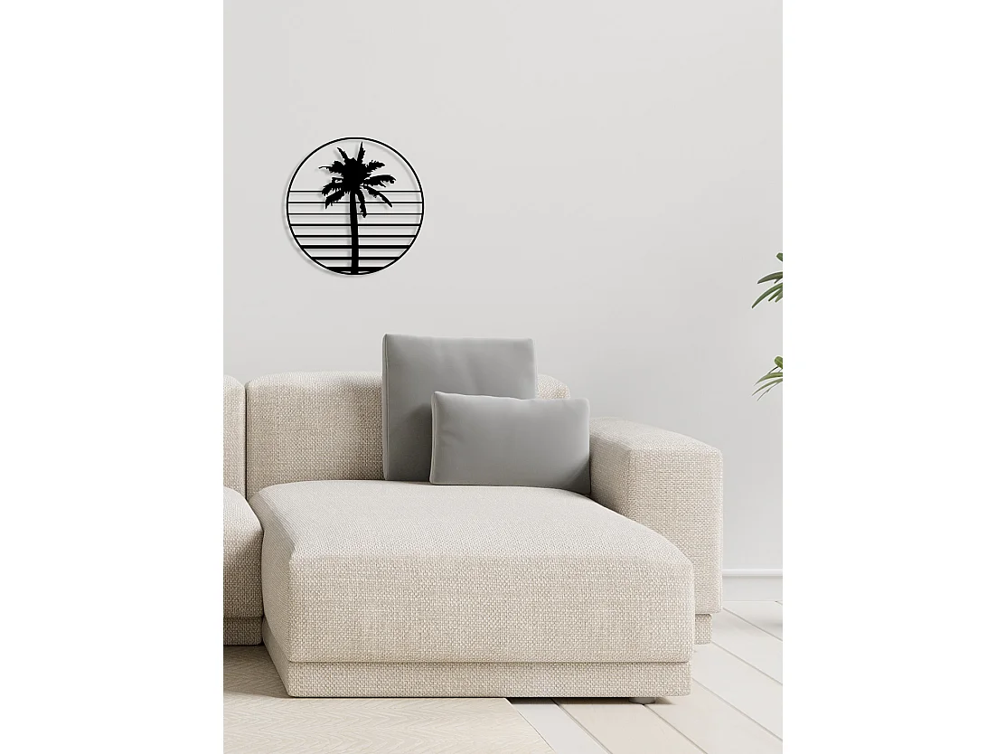 Decoração em Metal Palma, Preto, 50x0,15x50 cm, EPIKASA