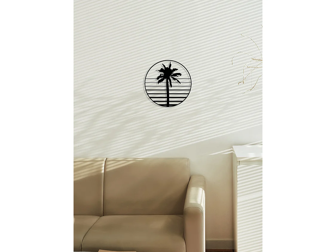 Decoração em Metal Palma, Preto, 50x0,15x50 cm, EPIKASA