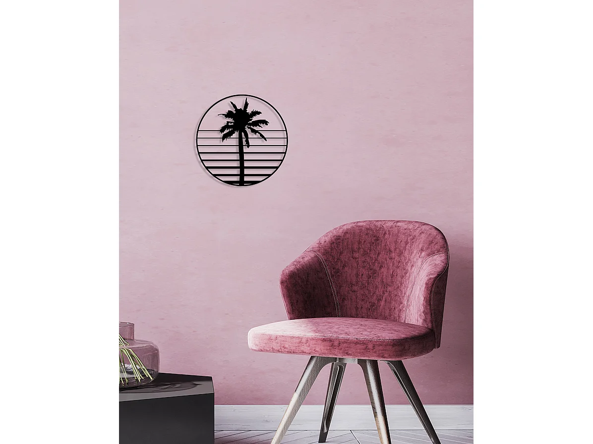 Decoração em Metal Palma, Preto, 50x0,15x50 cm, EPIKASA