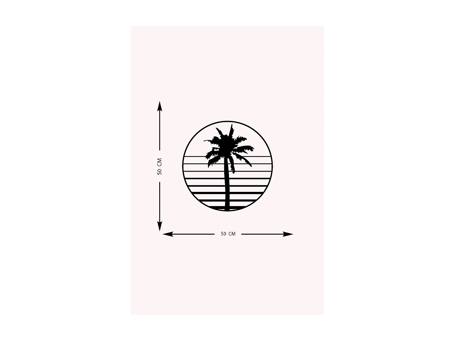 Decoração em Metal Palma, Preto, 50x0,15x50 cm, EPIKASA