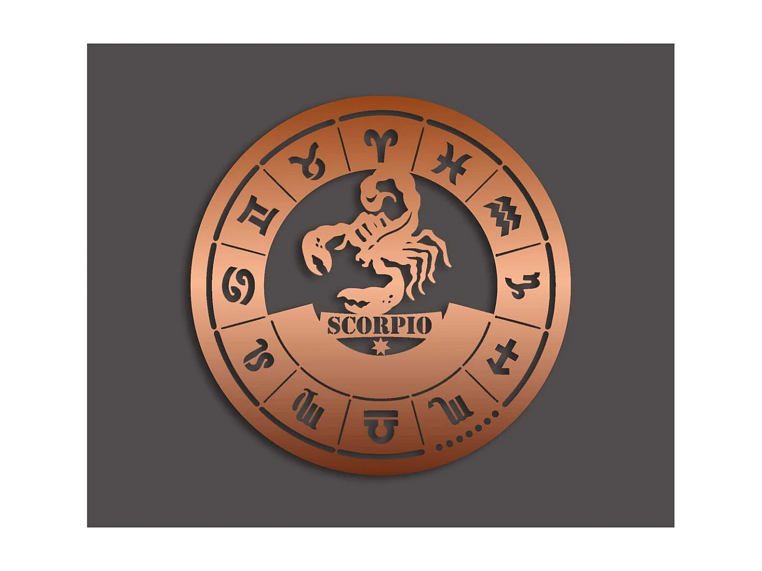 Décoration en Métal Horoscope Scorpion 1, Cuivre, 50x0,15x50 cm, EPIKASA