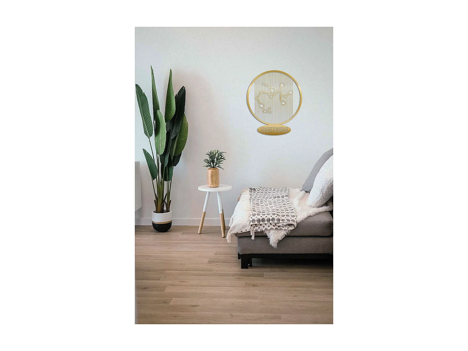 Décoration en Métal Horoscope Sagittaire 8, Or, 38x0,15x45 cm, EPIKASA