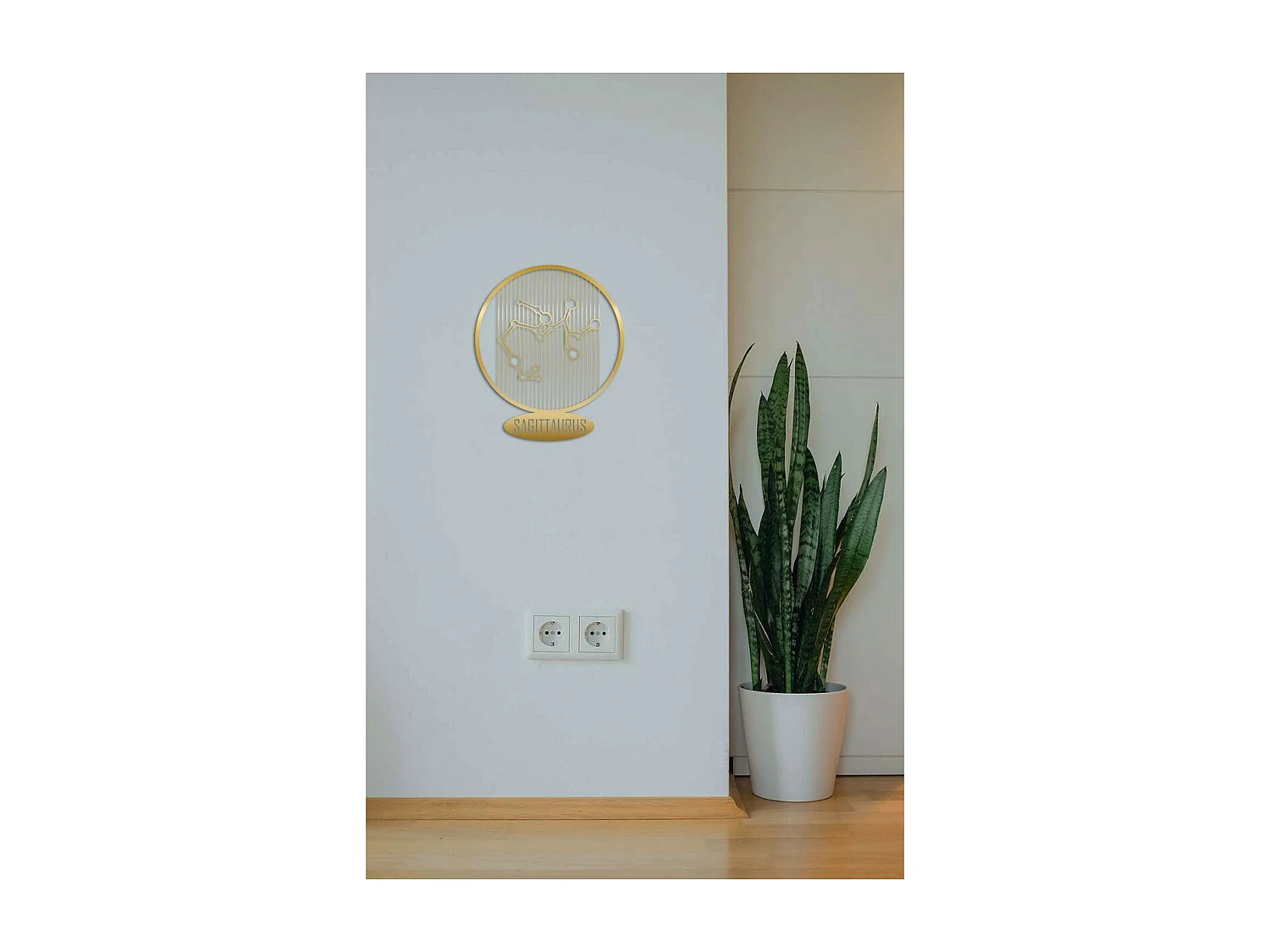 Décoration en Métal Horoscope Sagittaire 8, Or, 38x0,15x45 cm, EPIKASA