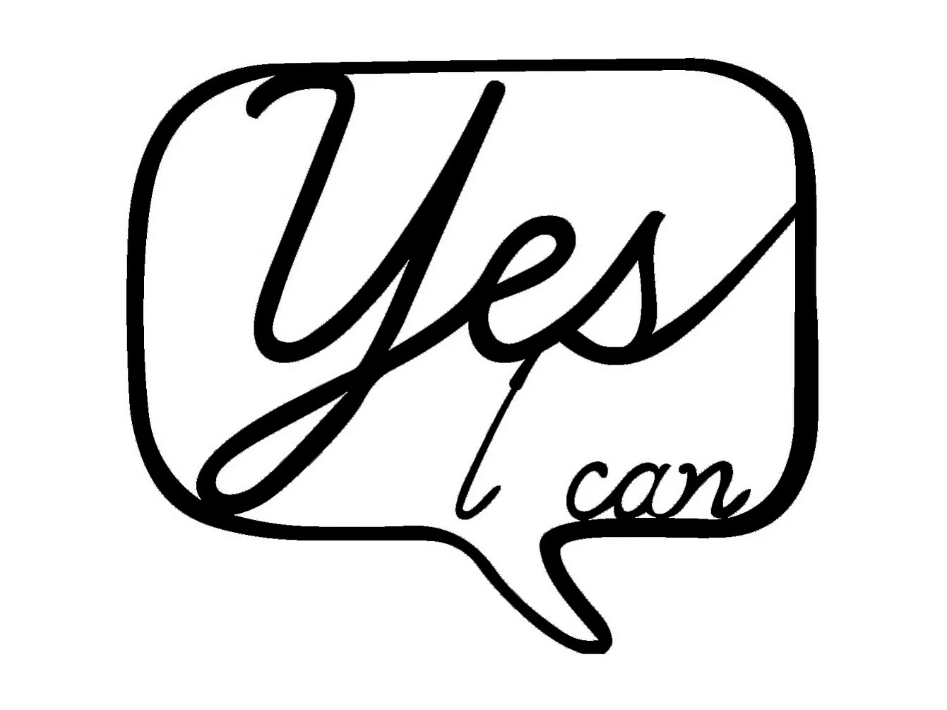 Décoration en Métal Yes I can, Noir, 50x0,15x43 cm cm, EPIKASA