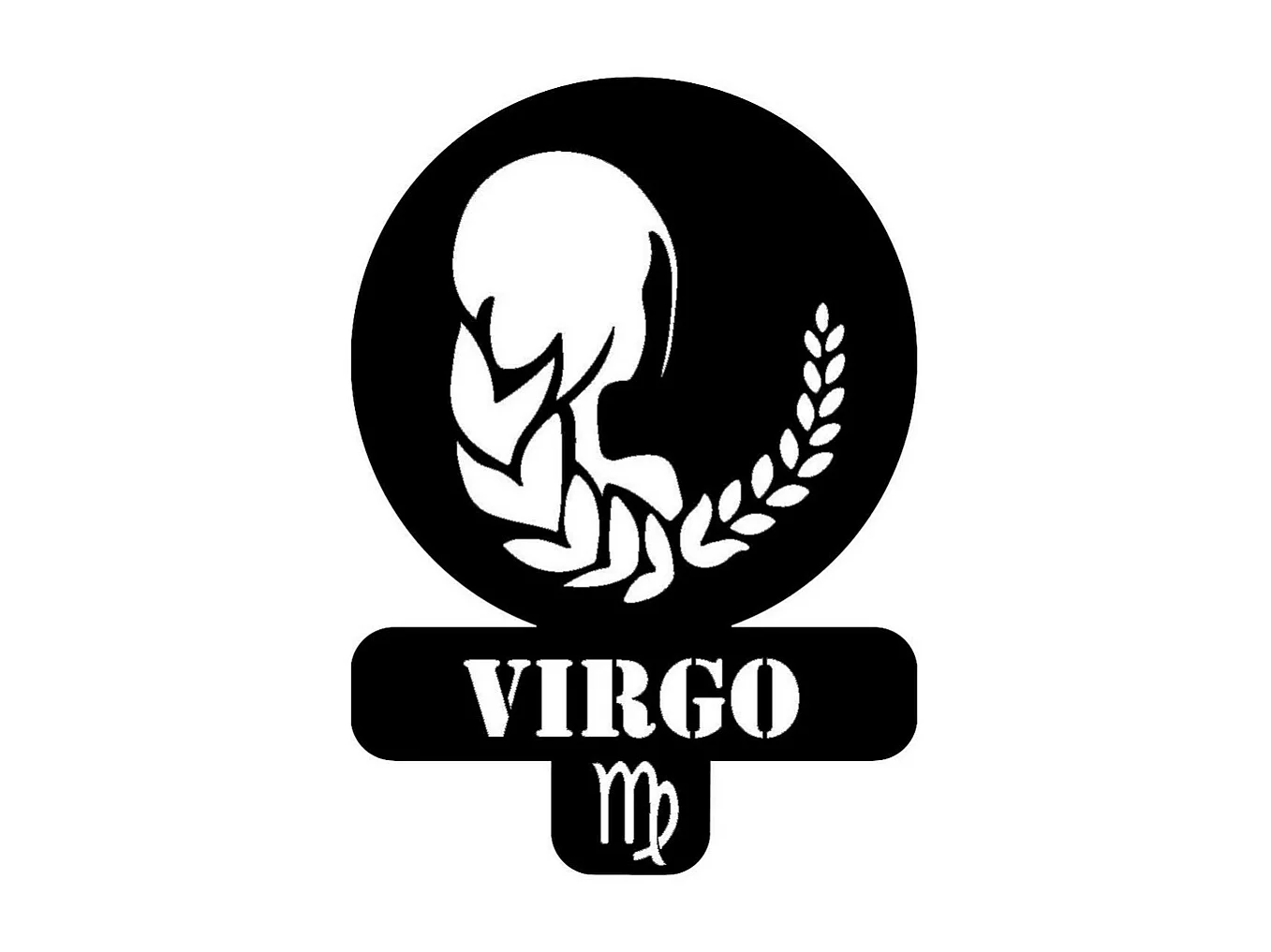 Decoração em Metal Horóscopo de Virgem 3, Preto, 36x0,15x50 cm, EPIKASA