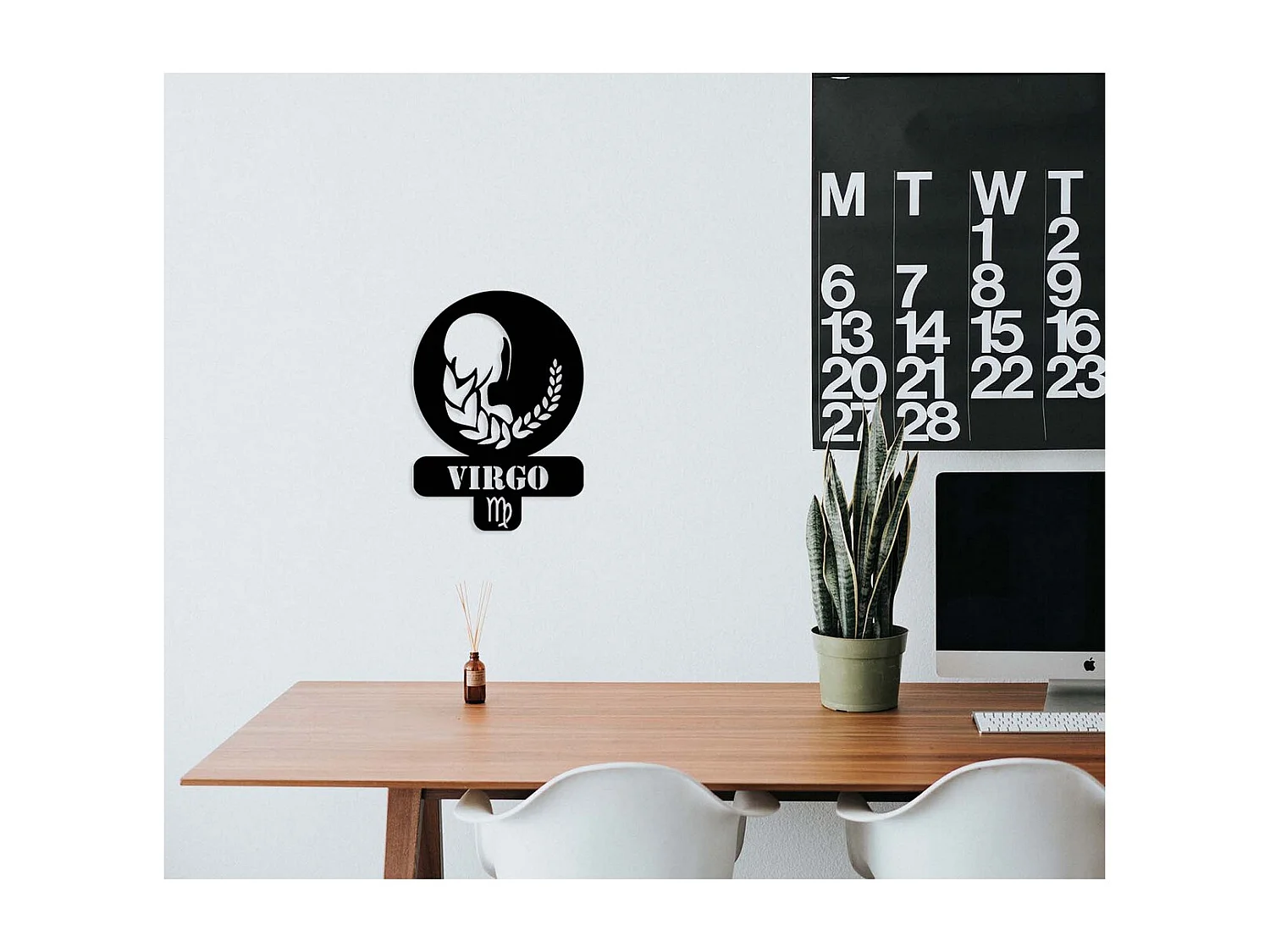 Decoração em Metal Horóscopo de Virgem 3, Preto, 36x0,15x50 cm, EPIKASA