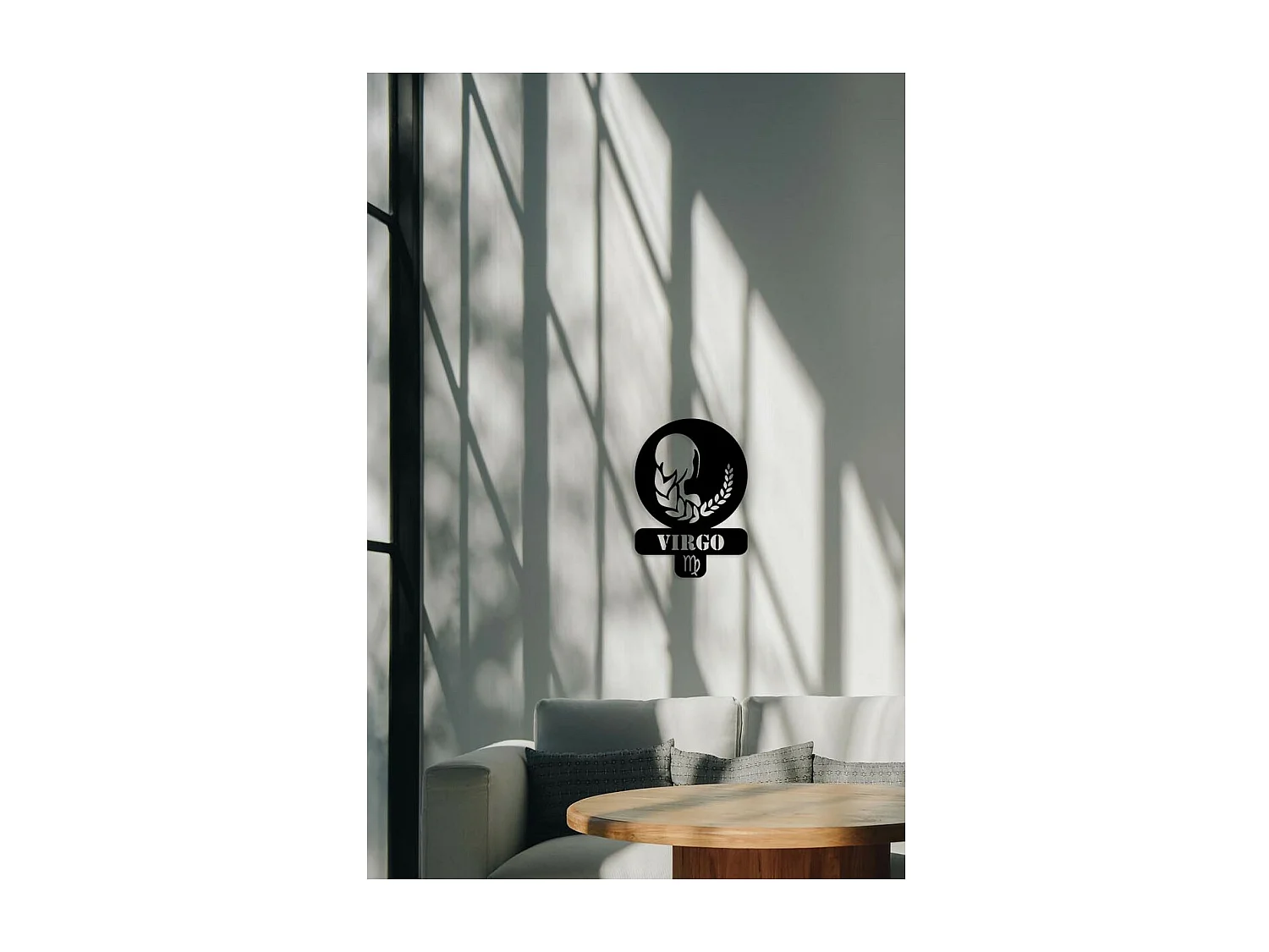 Decoração em Metal Horóscopo de Virgem 3, Preto, 36x0,15x50 cm, EPIKASA