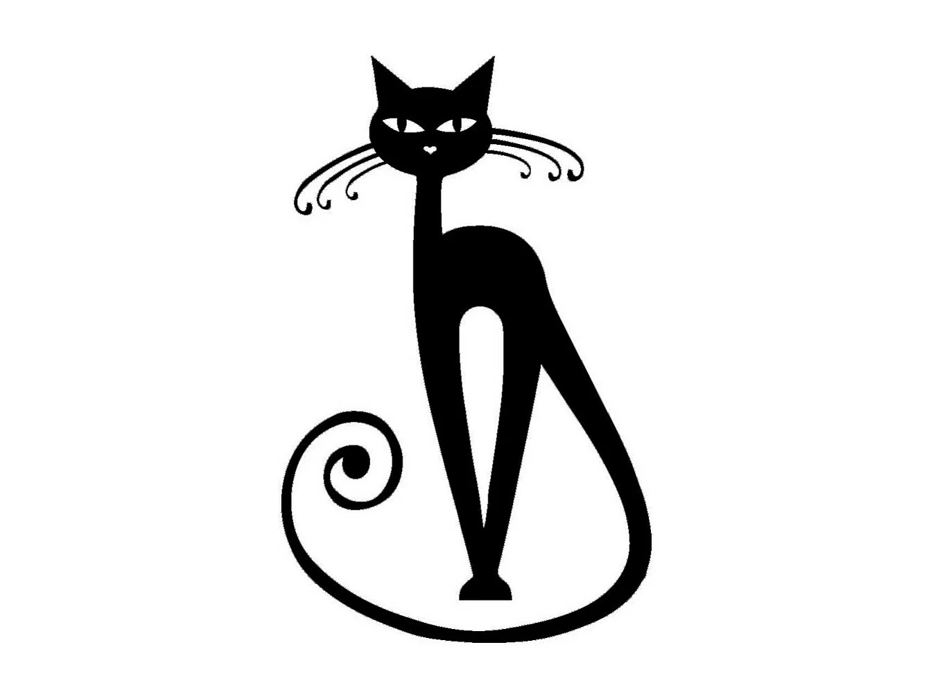 Décoration en Métal Chat 66, Noir, 40x0,15x64 cm, EPIKASA