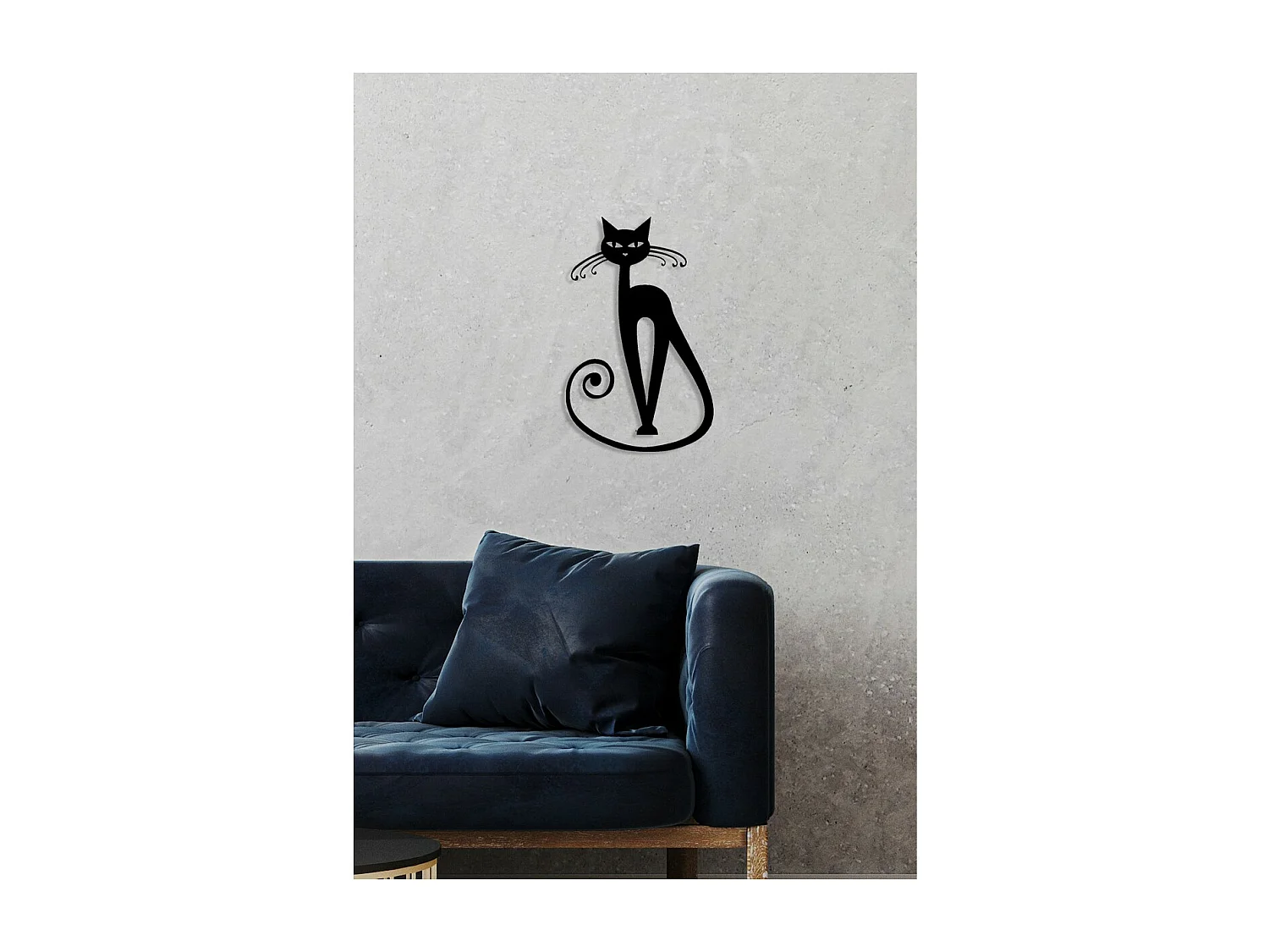 Décoration en Métal Chat 66, Noir, 40x0,15x64 cm, EPIKASA