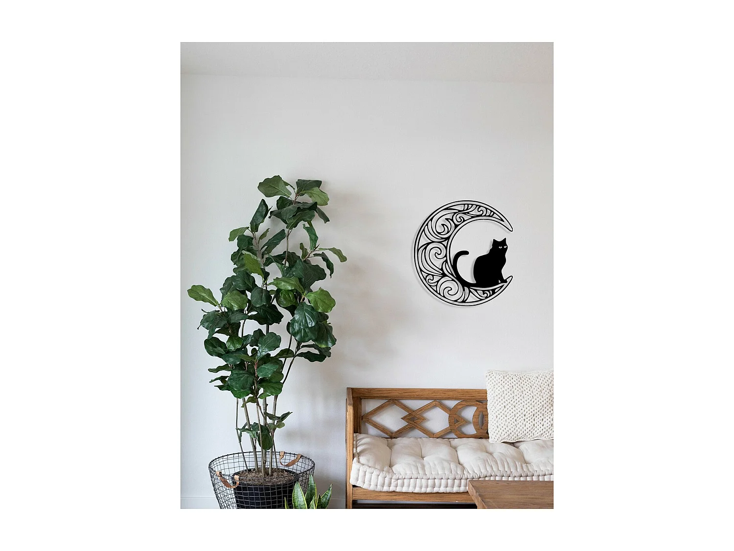 Dekoracja Metalowa Kot 131, Czarny, 40x0,15x43 cm, EPIKASA