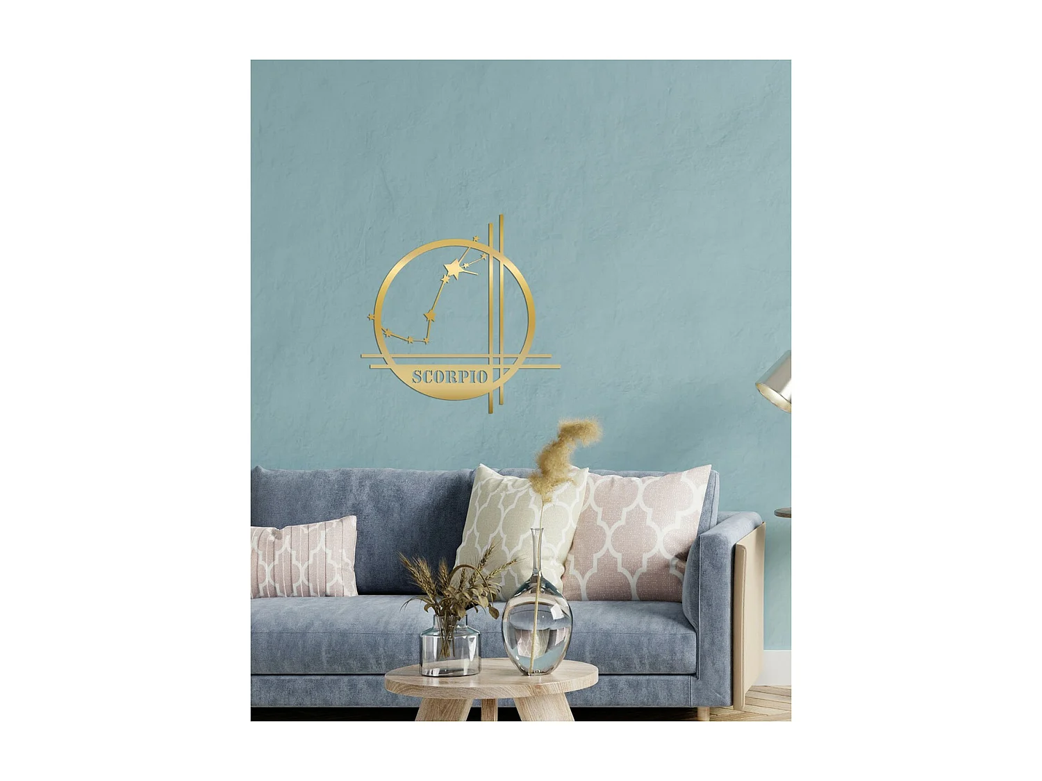 Décoration en Métal Horoscope Scorpion 11, Or, 42x0,15x40 cm, EPIKASA