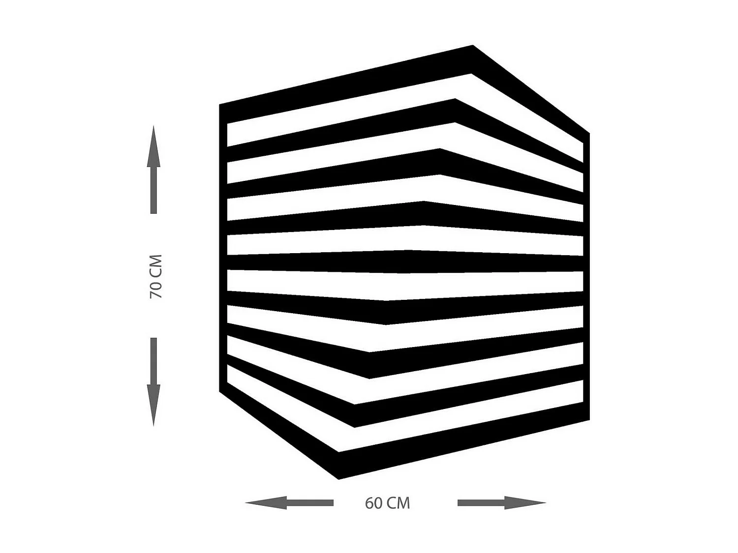 Metalen Decoratie Kubus 7, Zwart, 60x0,15x70 cm cm, EPIKASA