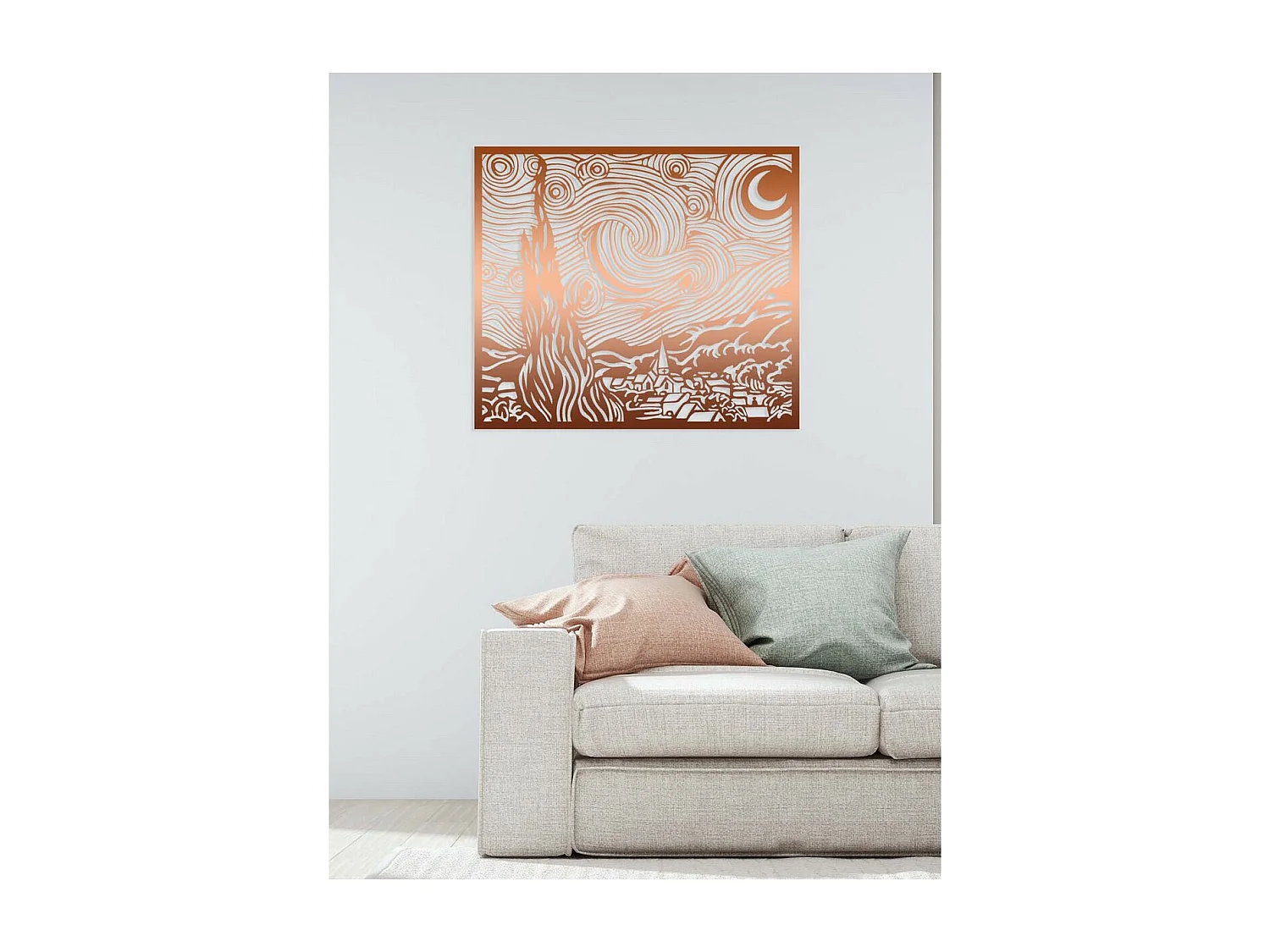 Dekoracja Metalowa Gwiaździsta noc 1, Miedź, 72x0,15x63 cm, EPIKASA