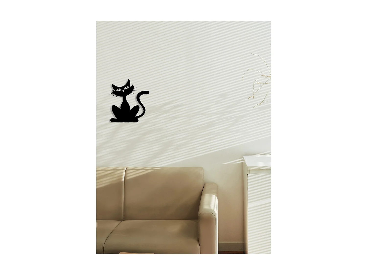 Dekoracja Metalowa Kot 158, Czarny, 36x0,15x40 cm, EPIKASA