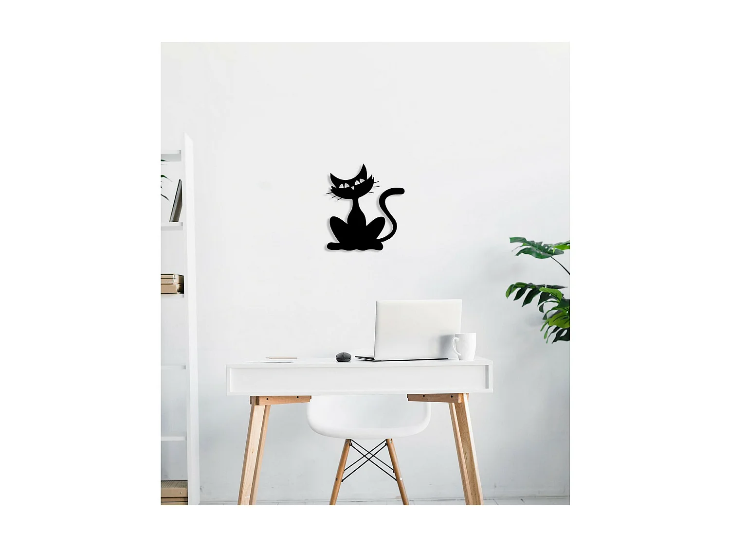 Dekoracja Metalowa Kot 158, Czarny, 36x0,15x40 cm, EPIKASA