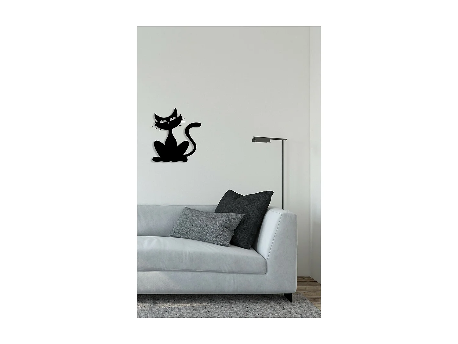 Dekoracja Metalowa Kot 158, Czarny, 36x0,15x40 cm, EPIKASA