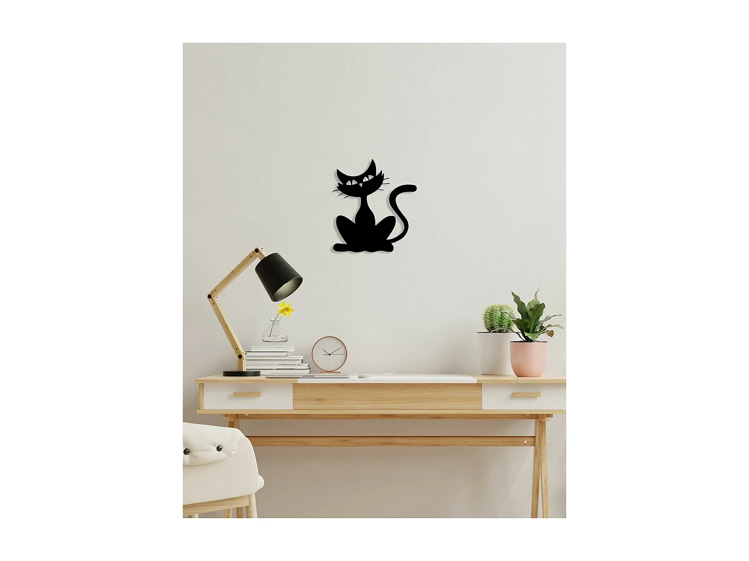 Dekoracja Metalowa Kot 158, Czarny, 36x0,15x40 cm, EPIKASA