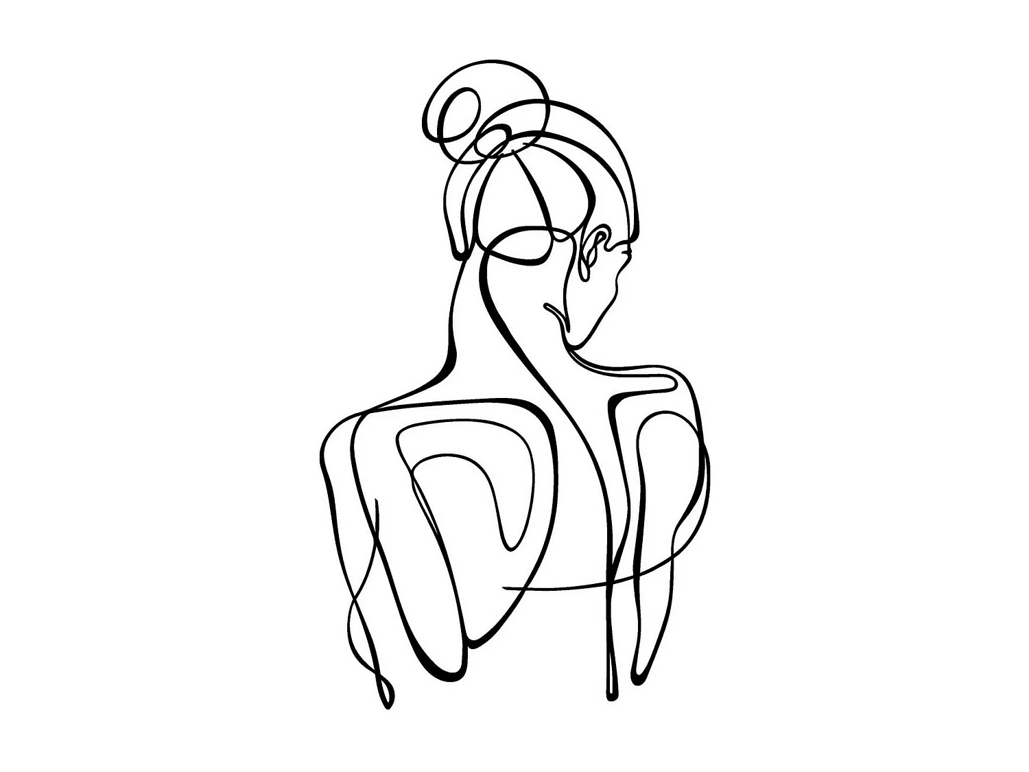 Décoration en Métal Femme 19, Noir, 45x0,15x75 cm, EPIKASA