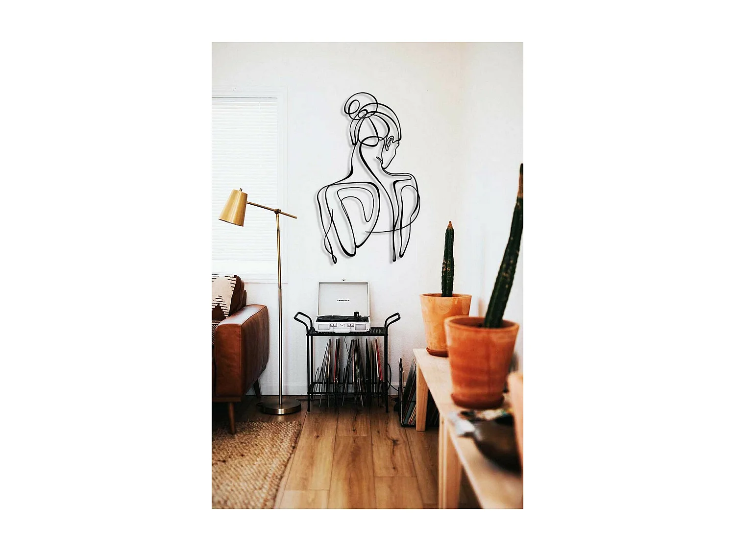 Décoration en Métal Femme 19, Noir, 45x0,15x75 cm, EPIKASA