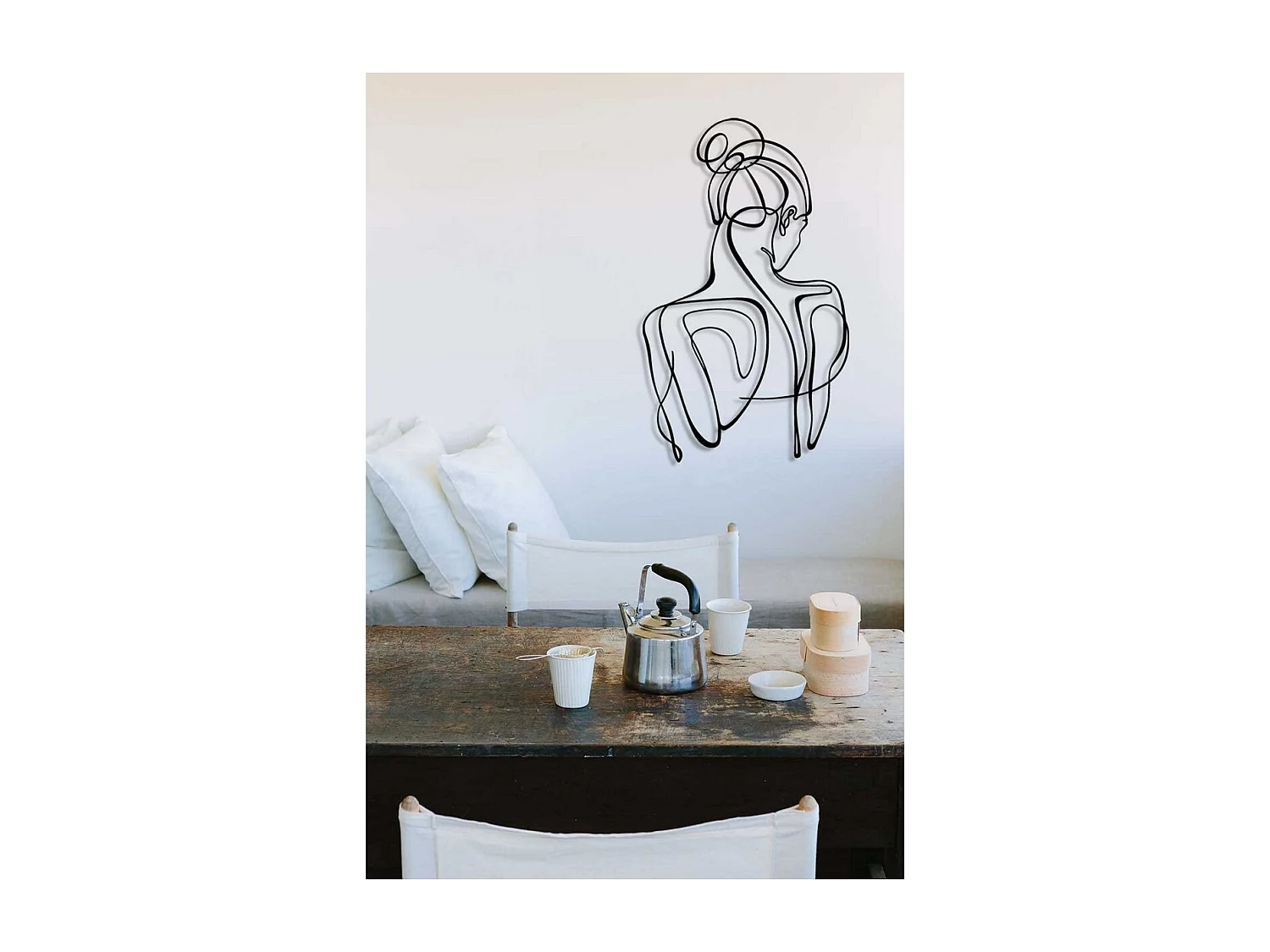 Décoration en Métal Femme 19, Noir, 45x0,15x75 cm, EPIKASA