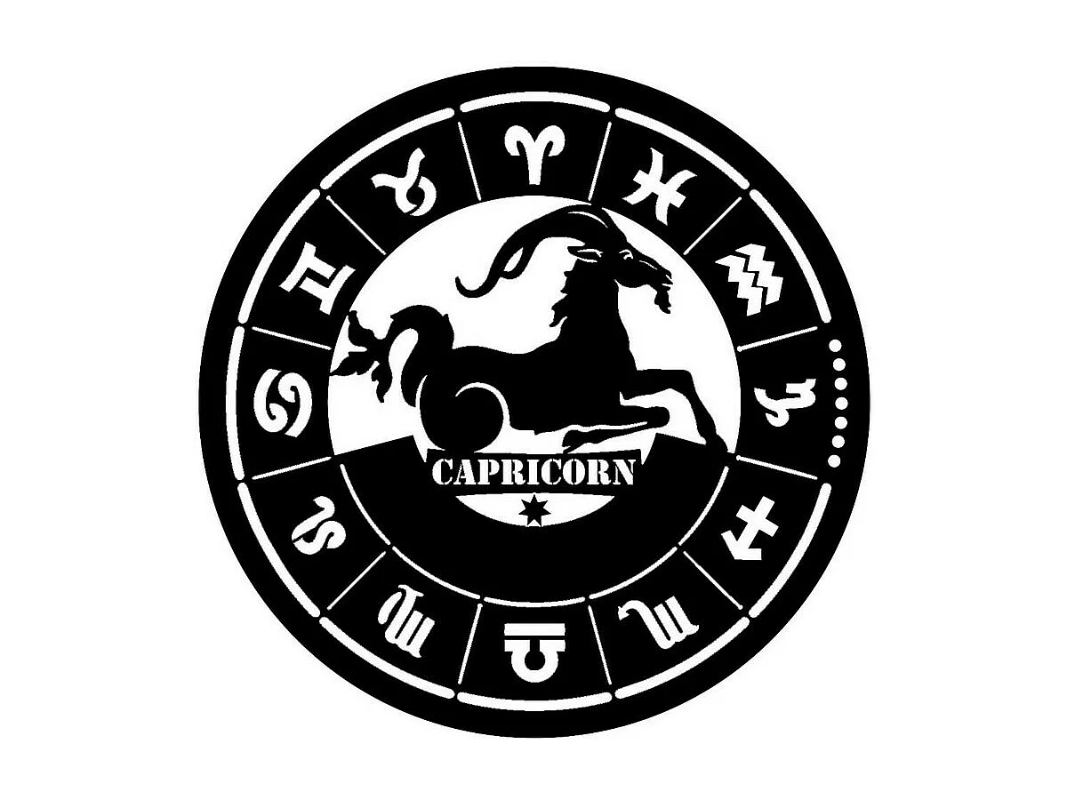 Decoração em Metal Horóscopo Capricórnio, Preto, 50x0,15x50 cm, EPIKASA