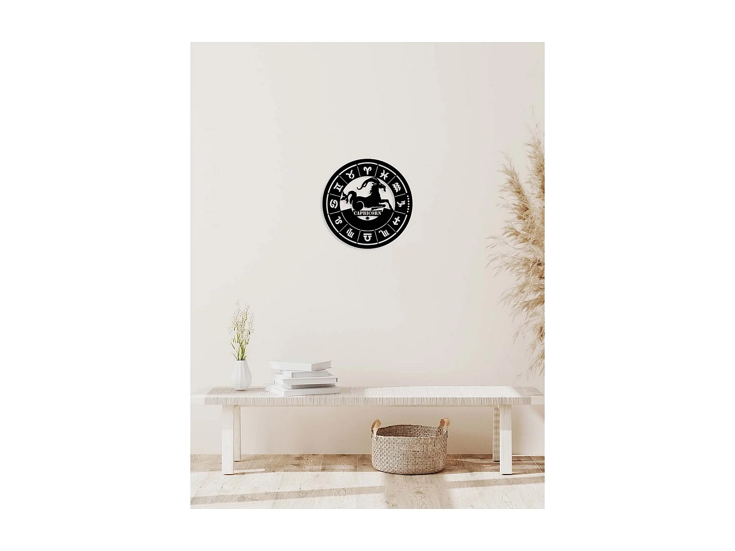 Decoração em Metal Horóscopo Capricórnio, Preto, 50x0,15x50 cm, EPIKASA