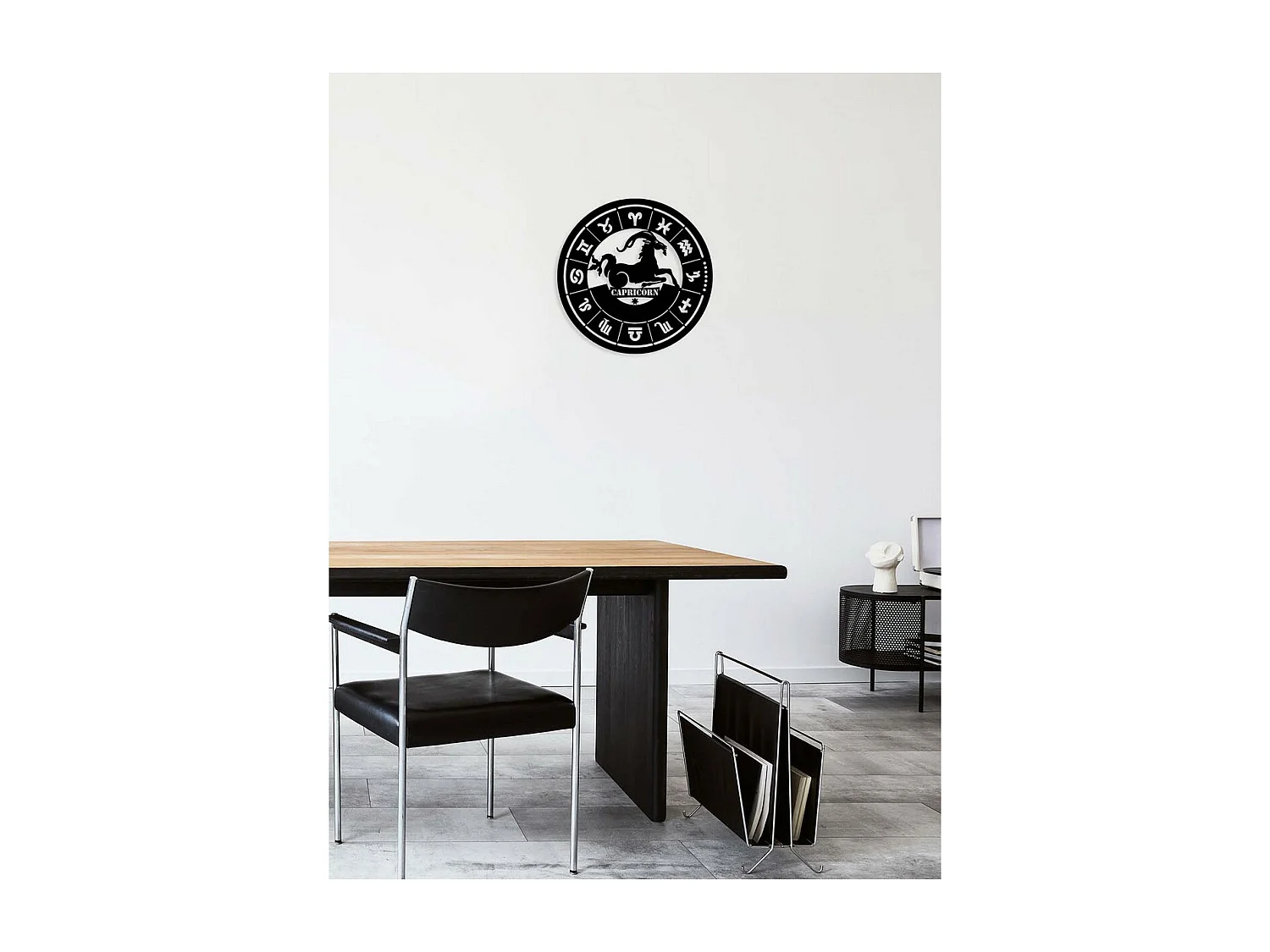 Decoração em Metal Horóscopo Capricórnio, Preto, 50x0,15x50 cm, EPIKASA