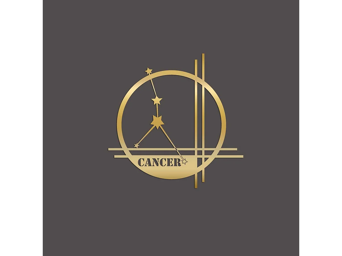 Dekoracja Metalowa Horoskop raka 11, Złoto, 40x0,15x40 cm cm, EPIKASA