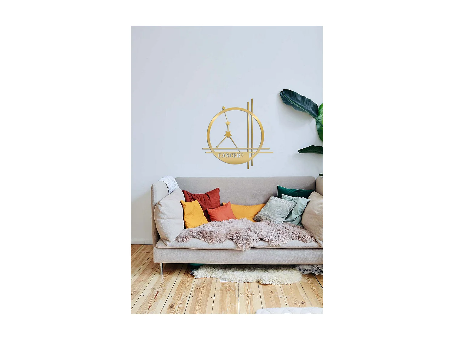 Dekoracja Metalowa Horoskop raka 11, Złoto, 40x0,15x40 cm cm, EPIKASA