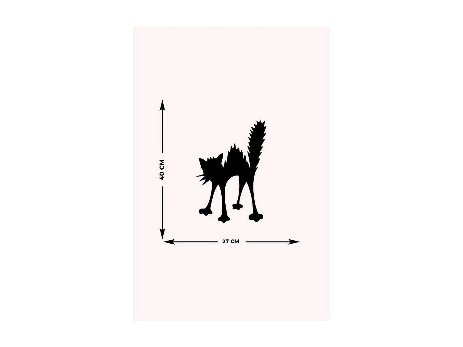 Dekoracja Metalowa Kot 163, Czarny, 27x0,15x40 cm, EPIKASA