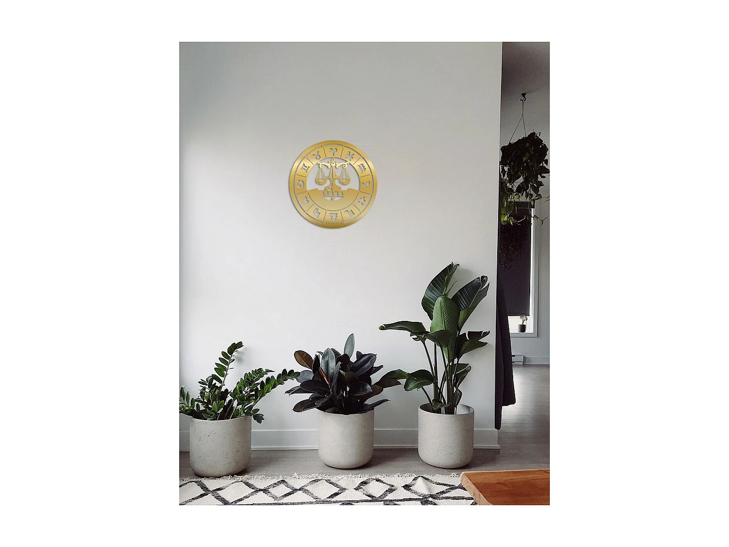 Décoration en Métal Horoscope Balance 2, Or, 50x0,15x50 cm, EPIKASA