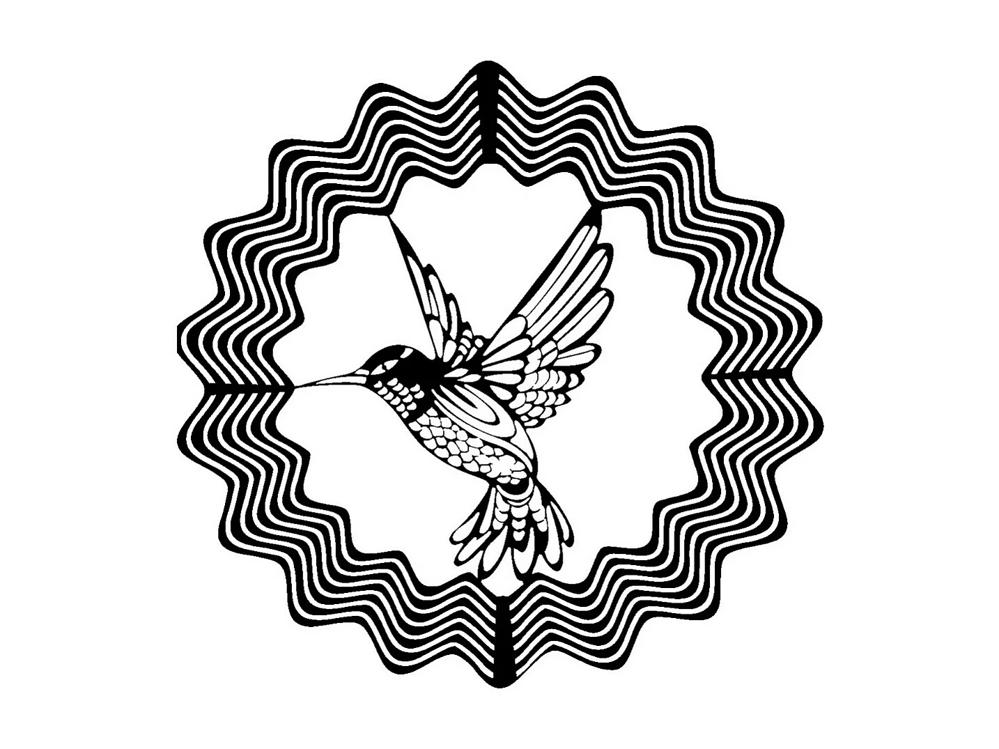 Decoração em Metal Colibris 10, Preto, 52x0,15x50 cm cm, EPIKASA