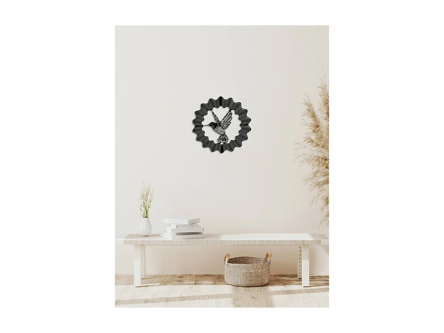 Decoração em Metal Colibris 10, Preto, 52x0,15x50 cm cm, EPIKASA