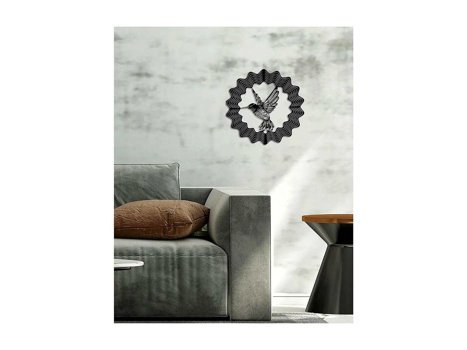 Decoração em Metal Colibris 10, Preto, 52x0,15x50 cm cm, EPIKASA