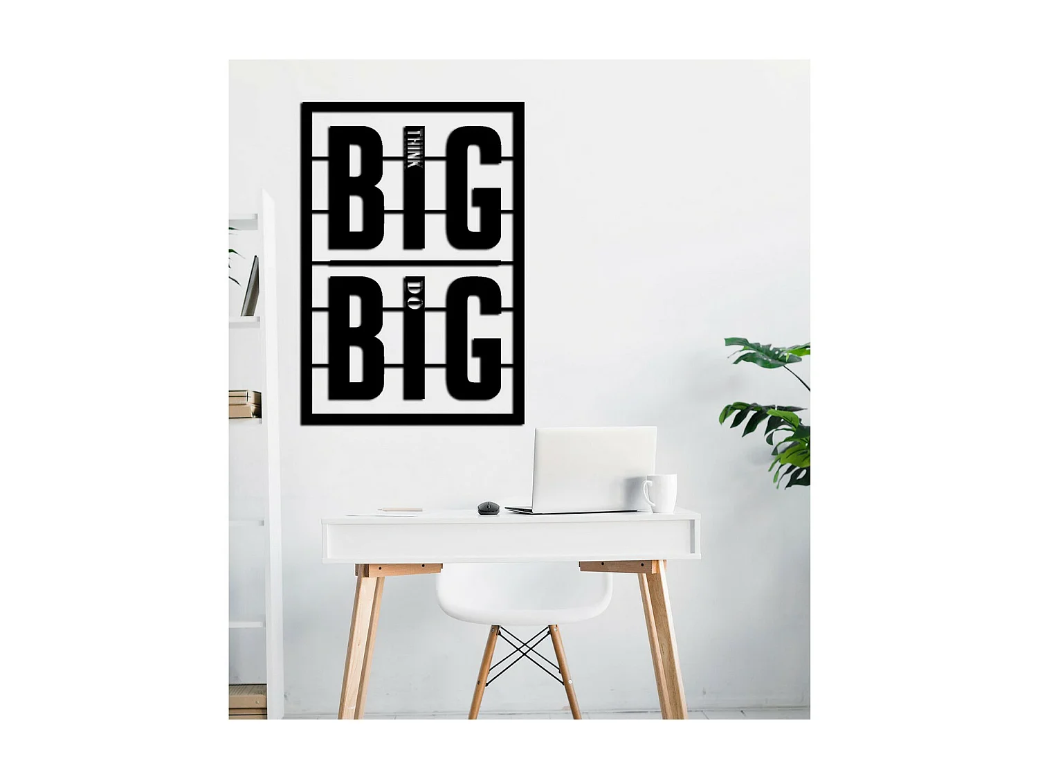 Décoration en Métal Think Big 3, Noir, 49x0,15x72 cm cm, EPIKASA