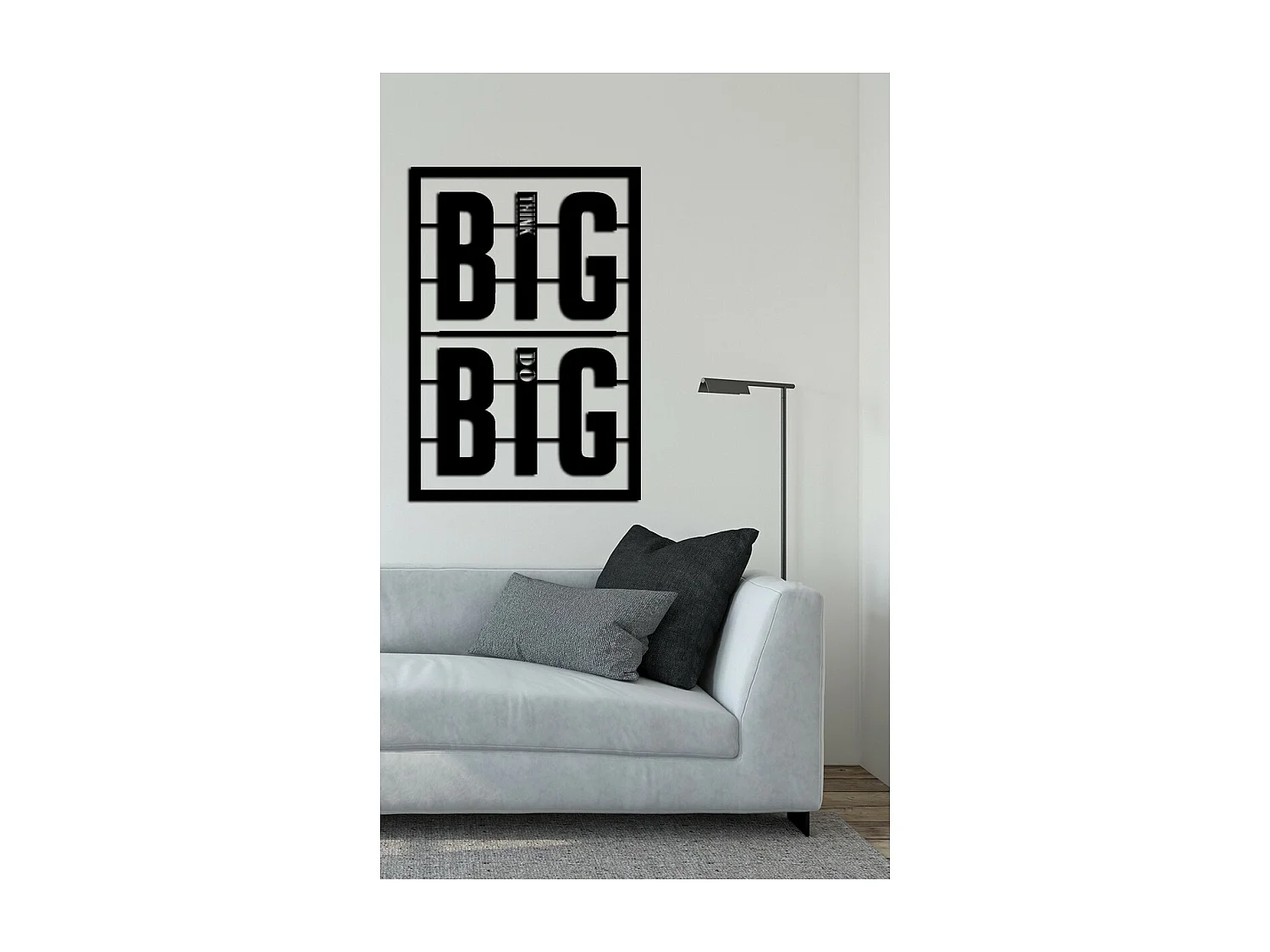 Décoration en Métal Think Big 3, Noir, 49x0,15x72 cm cm, EPIKASA