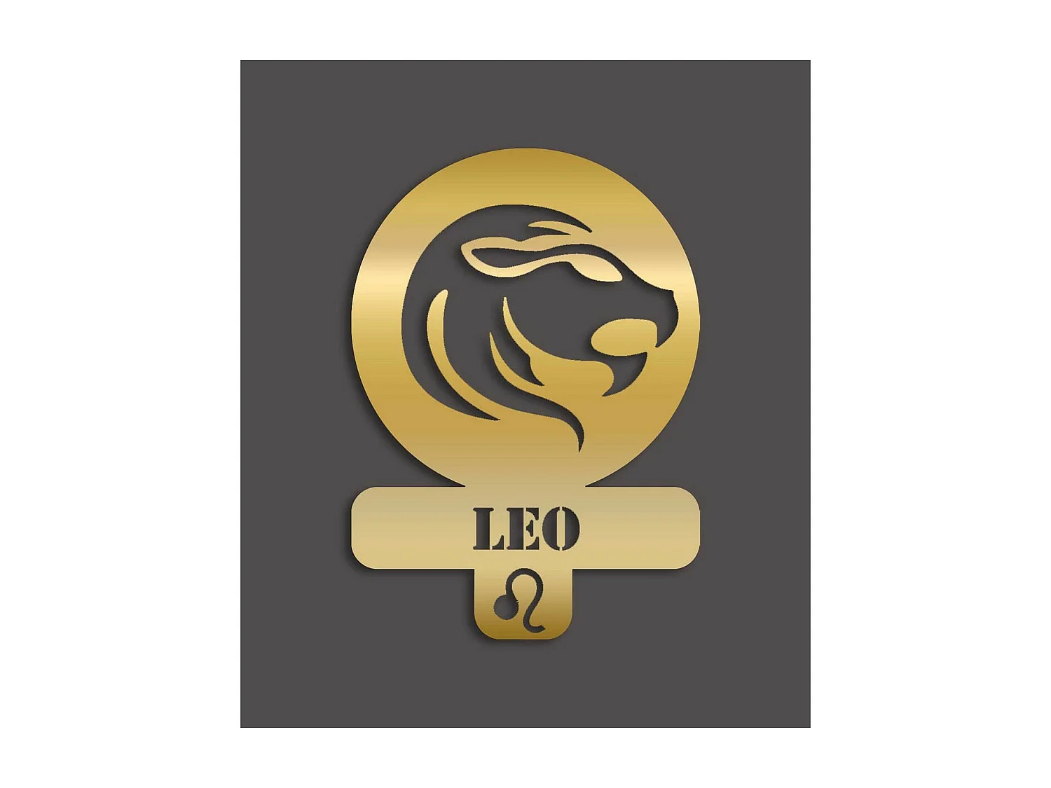 Décoration en Métal Horoscope Lion 5, Or, 36x0,15x50 cm, EPIKASA