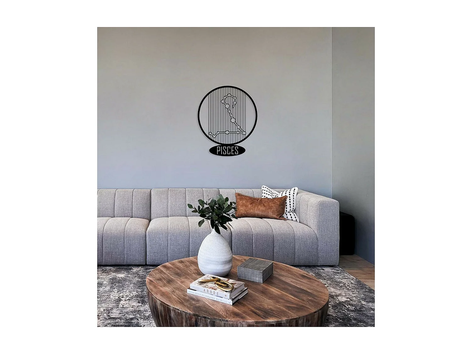 Décoration en Métal Horoscope Poissons 6, Noir, 38x0,15x45 cm, EPIKASA