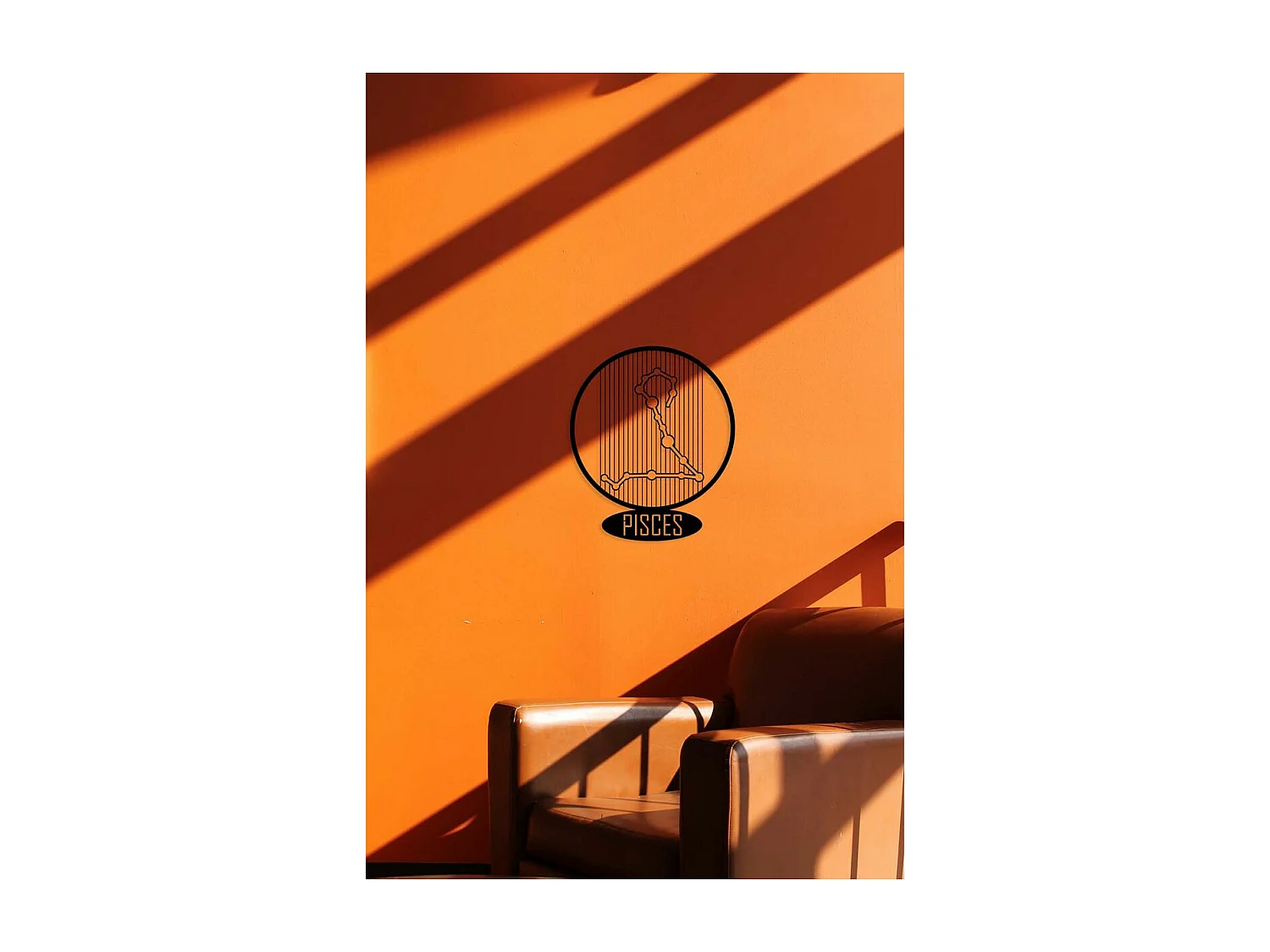 Décoration en Métal Horoscope Poissons 6, Noir, 38x0,15x45 cm, EPIKASA