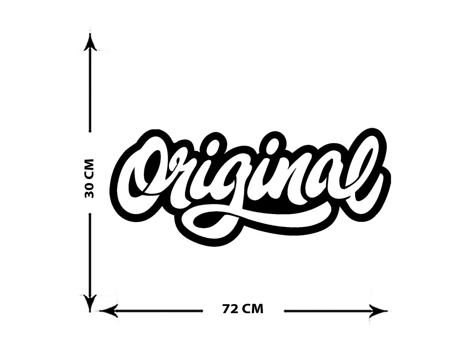 Decoração em Metal Original, Preto, 72x0,15x30 cm cm, EPIKASA