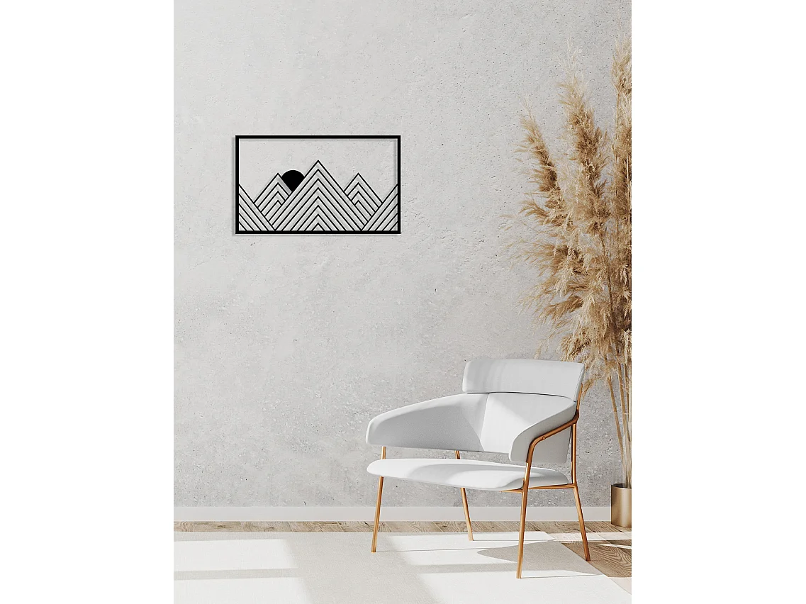 Décoration en Métal Montagne 3, Noir, 84x0,15x50 cm, EPIKASA