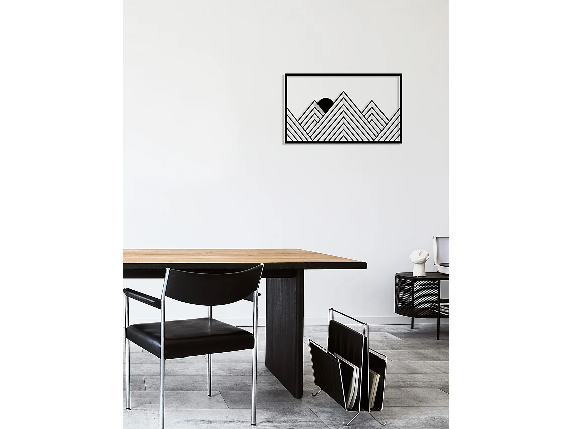 Décoration en Métal Montagne 3, Noir, 84x0,15x50 cm, EPIKASA