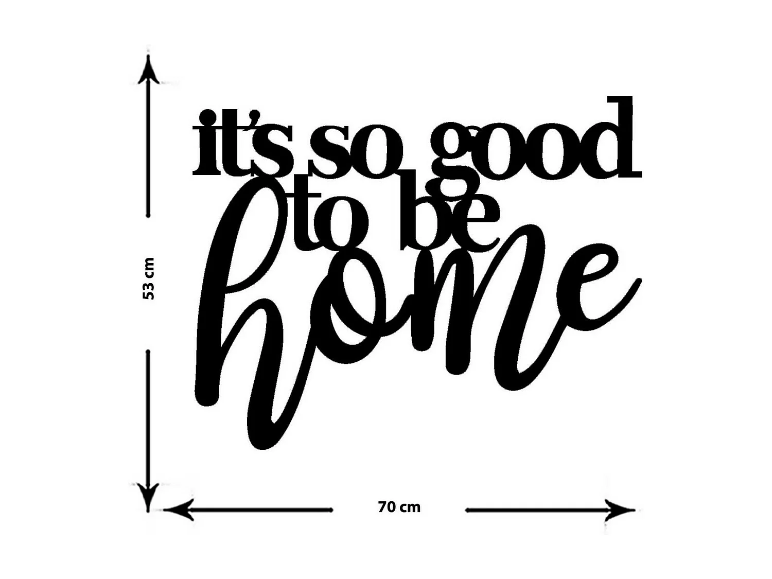 Decoração em Metal Home 1, Preto, 70x0,15x53 cm cm, EPIKASA