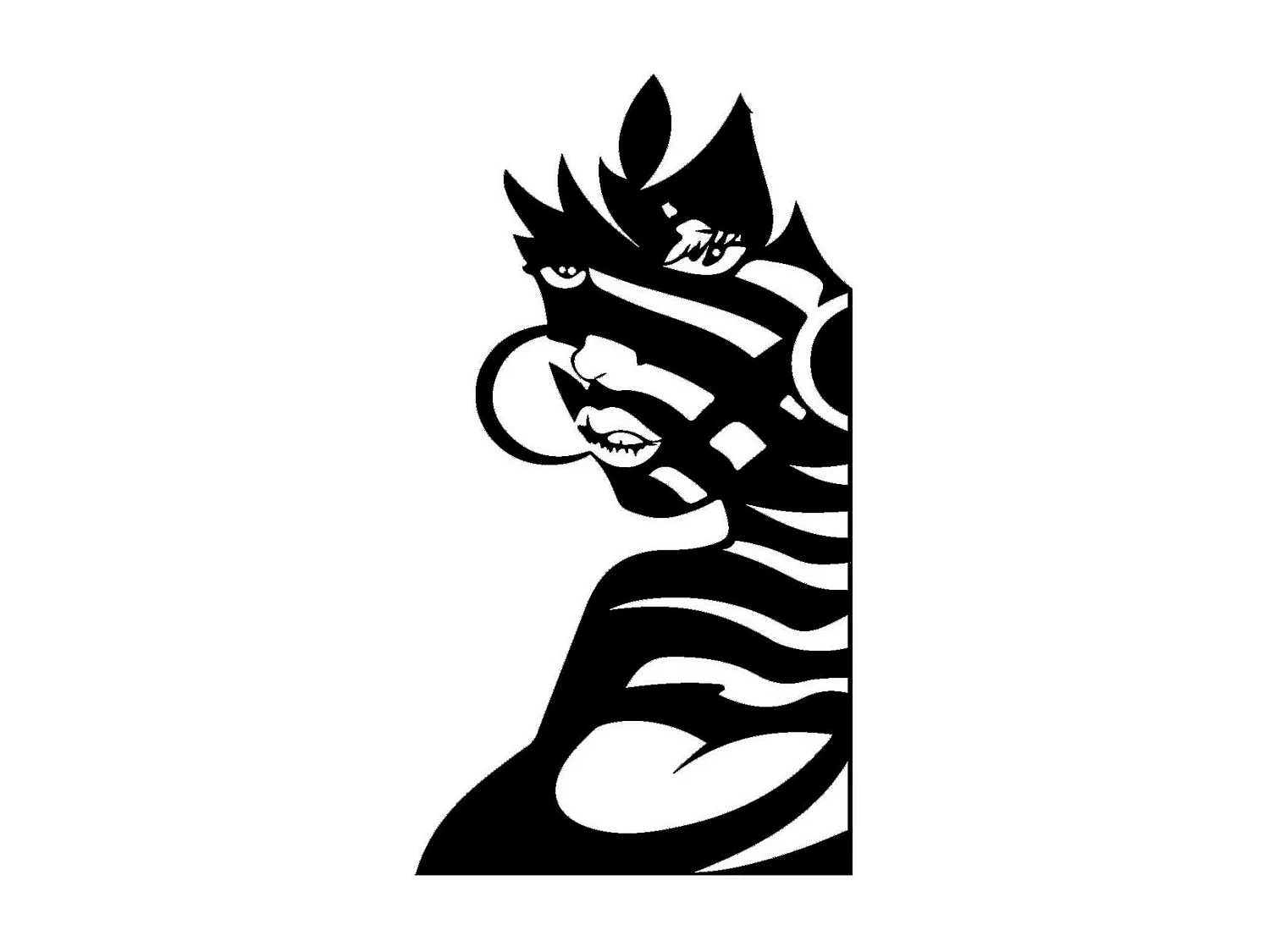 Décoration en Métal Femme, Noir, 40x0,15x73 cm, EPIKASA